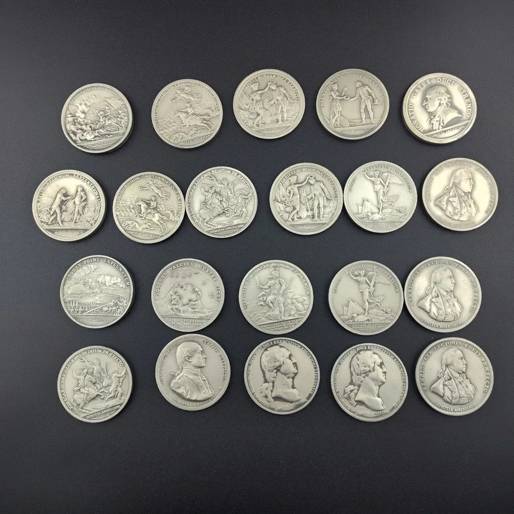 21 America's first medals pewter George Washington Daniel Morgan collector coins